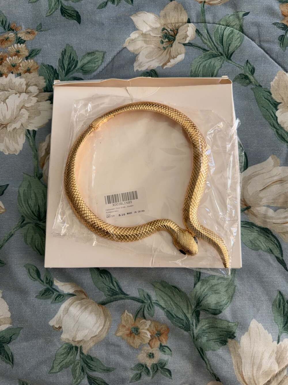 Gold Tone Snake Choker Necklace Costume Jewelry